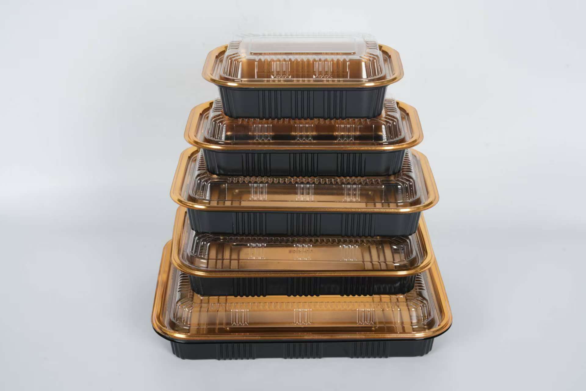 กล่องถาดใส่อาหารซูชิพลาสติก PP แบบใช้แล้วทิ้ง 