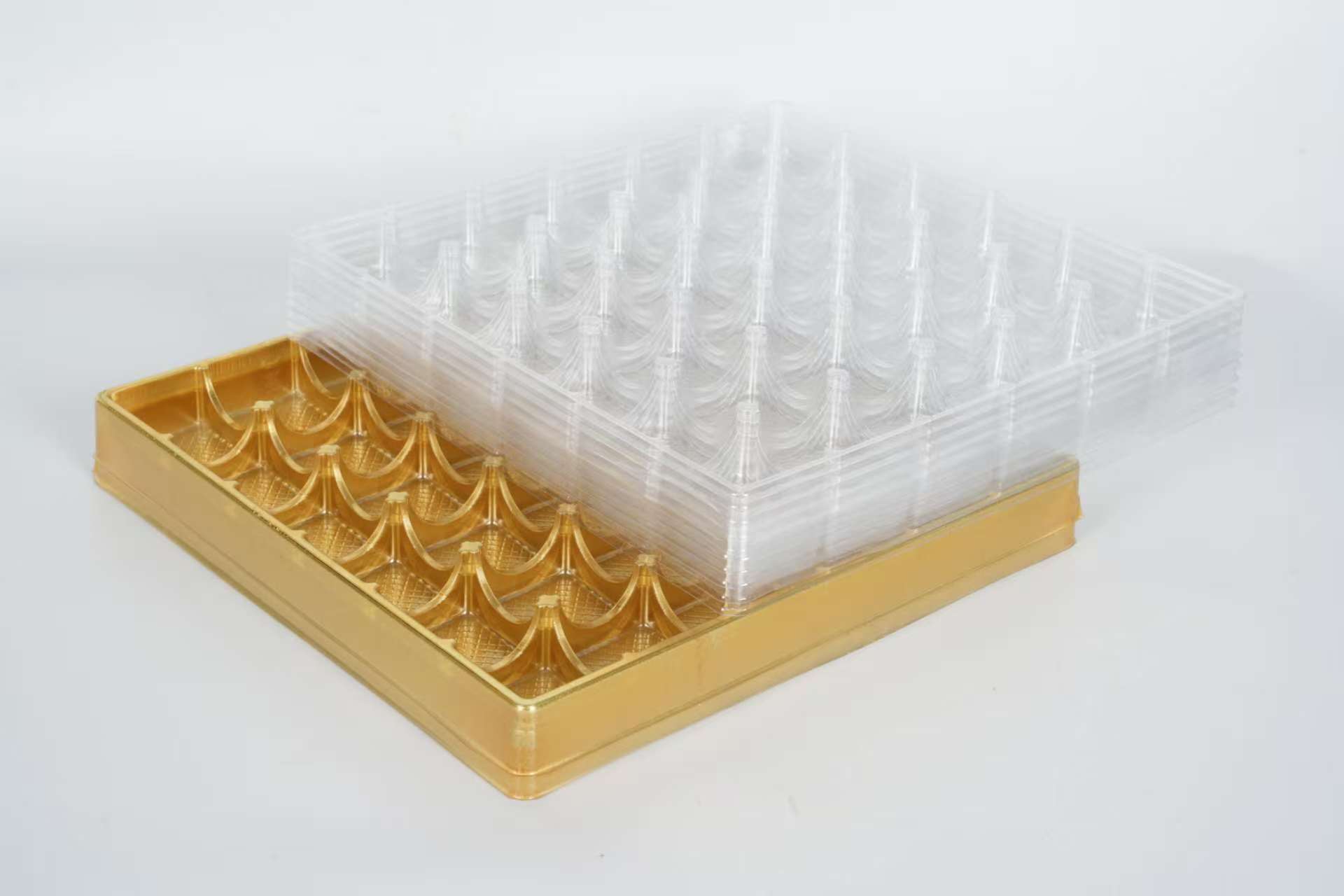 กล่องถาดใส่อาหารซูชิพลาสติก PP แบบใช้แล้วทิ้ง 